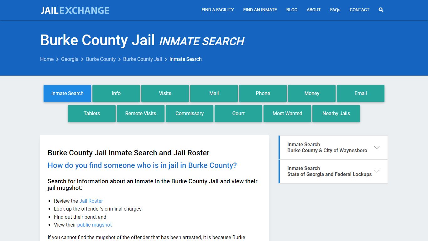 Inmate Search: Roster & Mugshots - Burke County Jail, GA